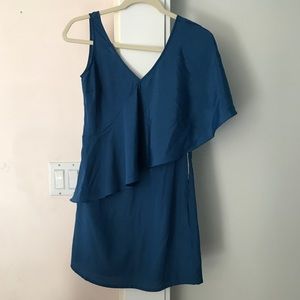 Blue asymmetrical cocktail dress